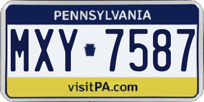 PA license plate MXY7587