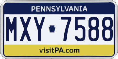 PA license plate MXY7588