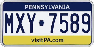 PA license plate MXY7589