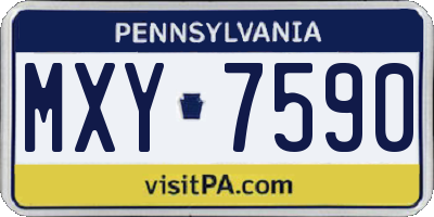 PA license plate MXY7590