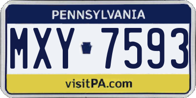 PA license plate MXY7593