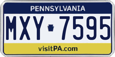 PA license plate MXY7595
