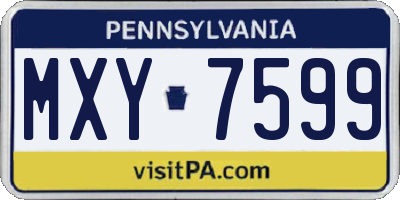 PA license plate MXY7599