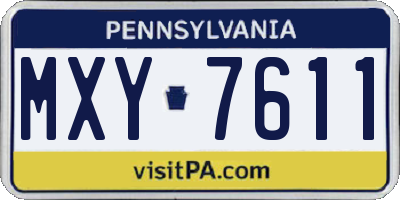 PA license plate MXY7611