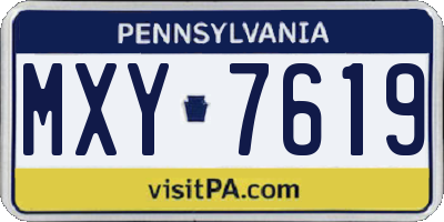 PA license plate MXY7619