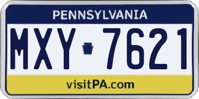 PA license plate MXY7621