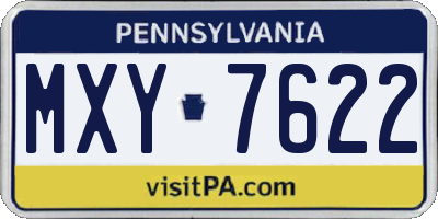 PA license plate MXY7622