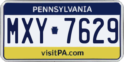 PA license plate MXY7629