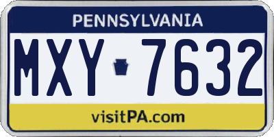 PA license plate MXY7632