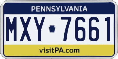 PA license plate MXY7661