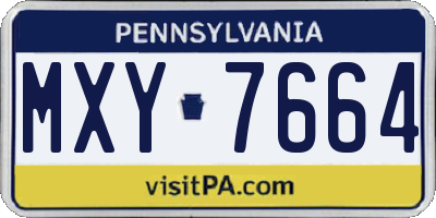 PA license plate MXY7664