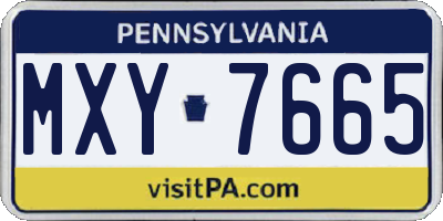 PA license plate MXY7665