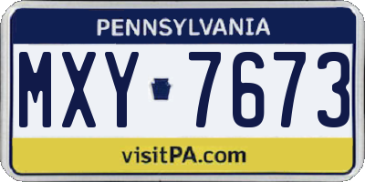 PA license plate MXY7673