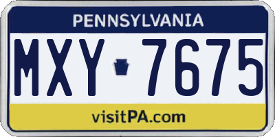 PA license plate MXY7675
