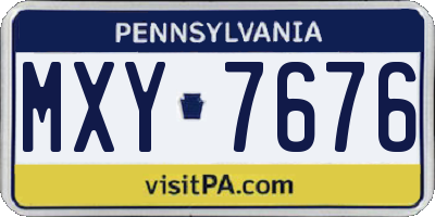 PA license plate MXY7676