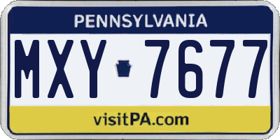PA license plate MXY7677