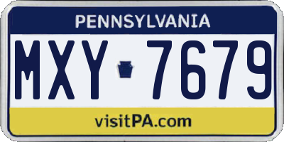 PA license plate MXY7679