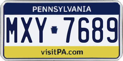 PA license plate MXY7689