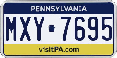 PA license plate MXY7695