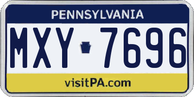 PA license plate MXY7696