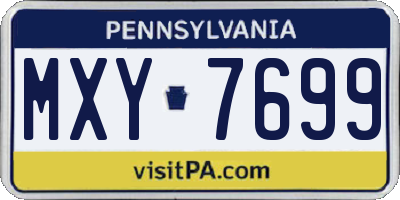PA license plate MXY7699