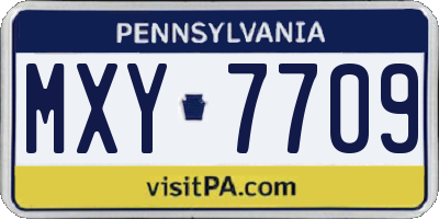 PA license plate MXY7709