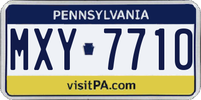PA license plate MXY7710