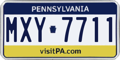 PA license plate MXY7711