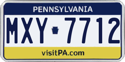 PA license plate MXY7712
