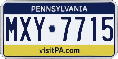 PA license plate MXY7715