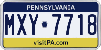PA license plate MXY7718