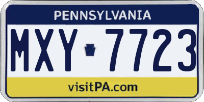 PA license plate MXY7723