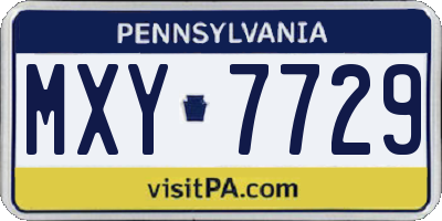 PA license plate MXY7729