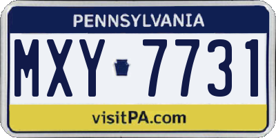 PA license plate MXY7731
