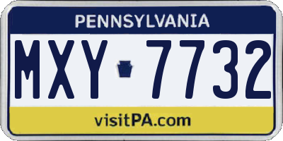 PA license plate MXY7732