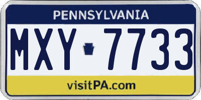 PA license plate MXY7733