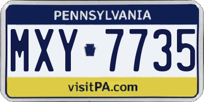 PA license plate MXY7735
