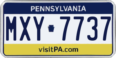 PA license plate MXY7737