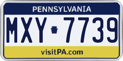 PA license plate MXY7739