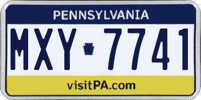 PA license plate MXY7741