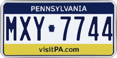 PA license plate MXY7744