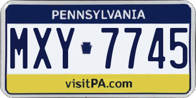PA license plate MXY7745