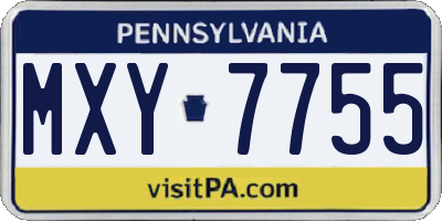 PA license plate MXY7755