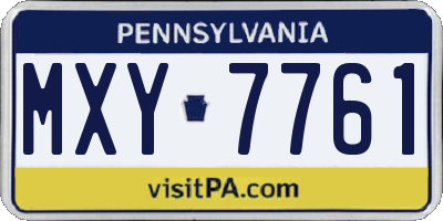 PA license plate MXY7761