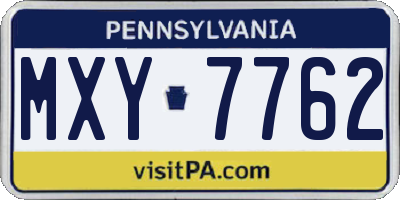 PA license plate MXY7762