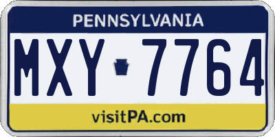 PA license plate MXY7764