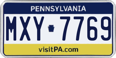 PA license plate MXY7769