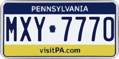 PA license plate MXY7770