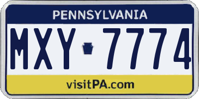 PA license plate MXY7774