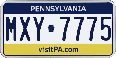PA license plate MXY7775